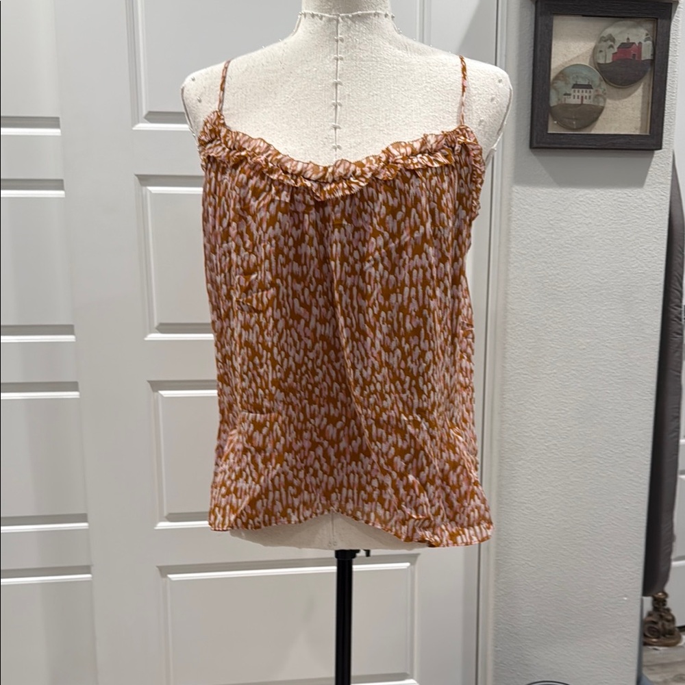 Joie Brown and White Camisole